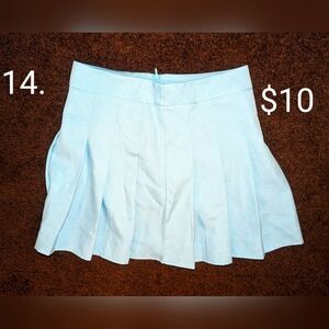 Chou Yatou, size XS, light blue pleated skirt